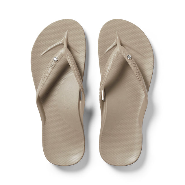 Crystal Taupe - Arch Support Thongs 
